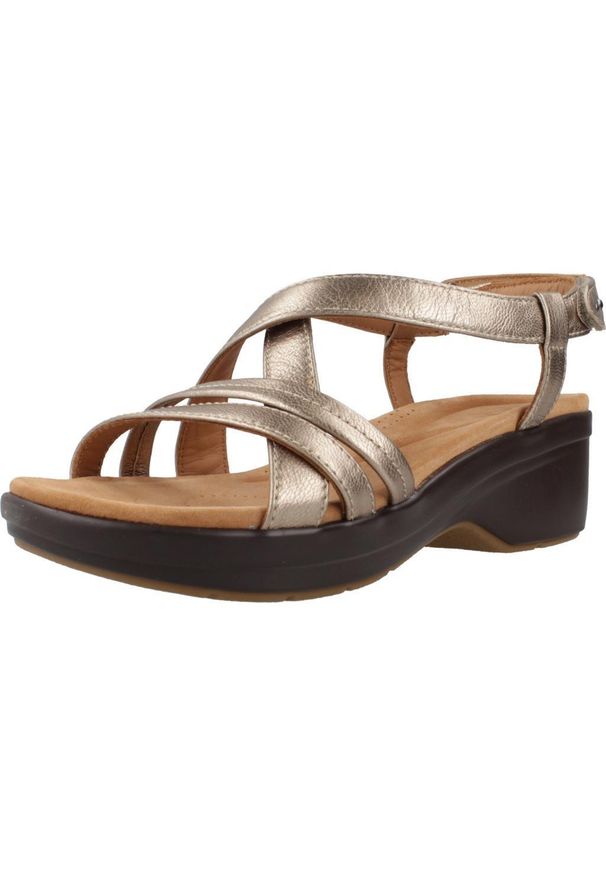 Clarks - Sandały CLARKS TULEAH MAY Złoty. Kolor: żółty. Materiał: skóra. Sezon: lato