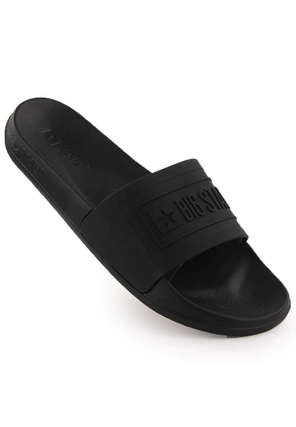 Big-Star - Klapki damskie sportowe czarne Big Star OO274044. Okazja: na co dzień, na plażę. Kolor: czarny. Materiał: materiał. Styl: sportowy