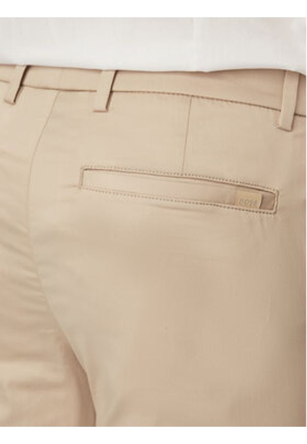 BOSS Spodnie materiałowe P-Kaiton1 50553841 Beżowy Slim Fit. Kolor: beżowy. Materiał: bawełna