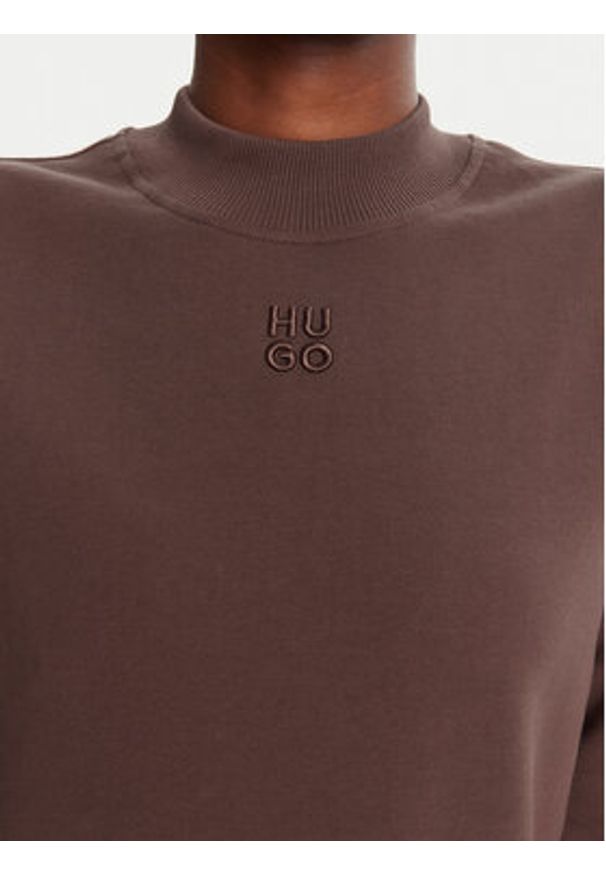 Hugo - HUGO Bluza Daxandria 50527463 Brązowy Relaxed Fit. Kolor: brązowy. Materiał: bawełna