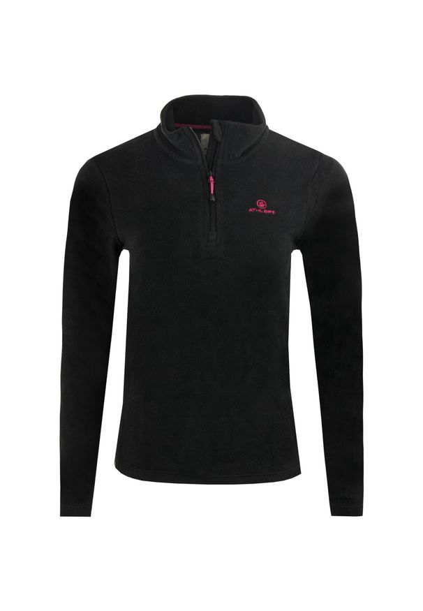 THERMO FLEECE - Damska bluza polarowa Athl DPT z zamkiem, czarna, M. Kolor: czarny. Materiał: polar. Długość: krótkie. Sport: piłka nożna