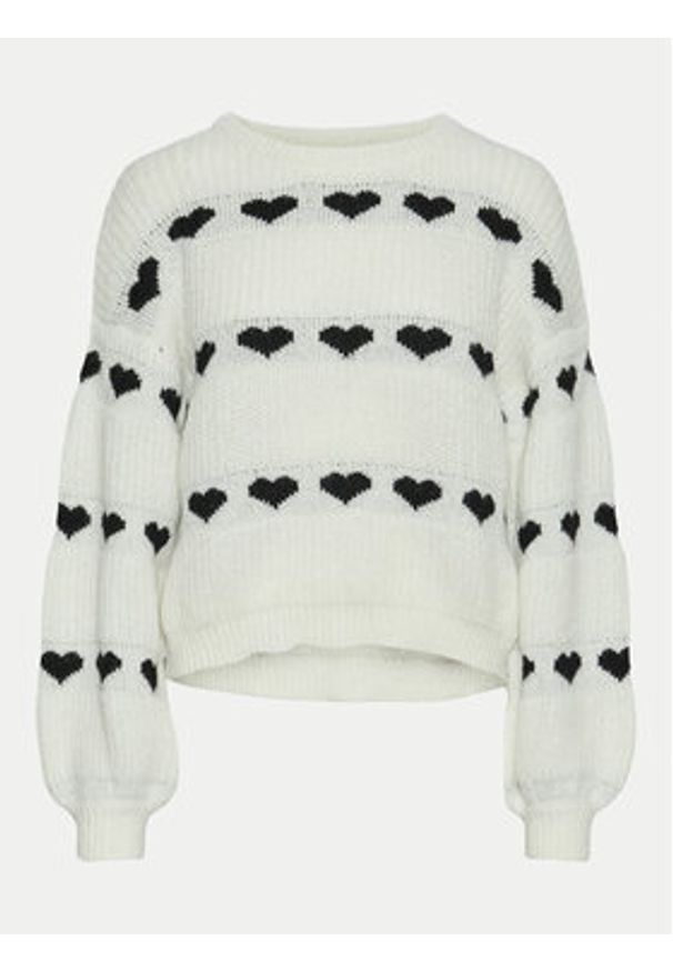 Pieces Sweter Nove 17152014 Écru Regular Fit. Materiał: syntetyk