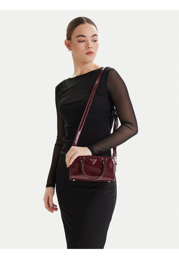 Guess Torebka Arnela Mini HWNY94 96740 Bordowy. Kolor: czerwony. Materiał: skórzane