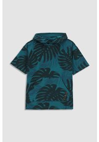 COCCODRILLO - Coccodrillo bluza bawełniana dziecięca kolor zielony z kapturem wzorzysta. Typ kołnierza: kaptur. Kolor: zielony. Materiał: bawełna #6