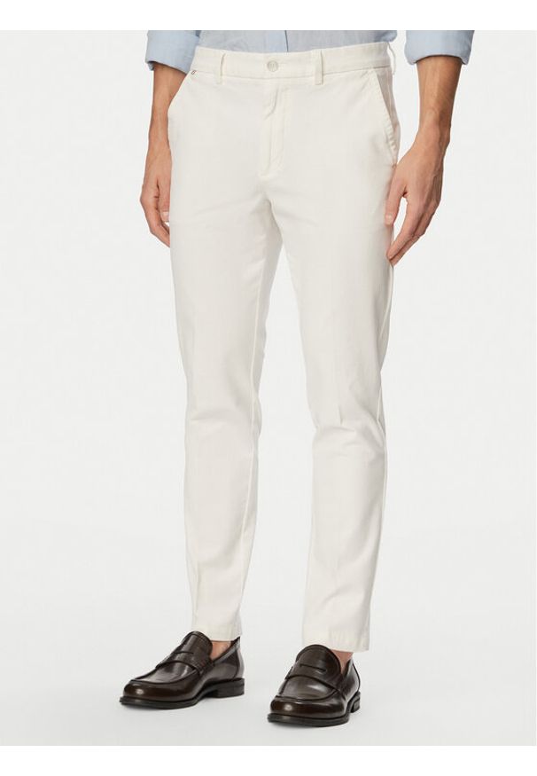 BOSS Chinosy H-Kaiton1 50543312 Biały Slim Fit. Kolor: biały. Materiał: bawełna