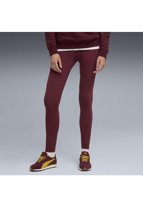 Puma - Damskie legginsy ESS METALLIC PUMA Ruby Shimmer Metallic Gold Red. Kolor: czerwony. Sport: fitness