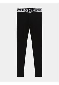 Karl Lagerfeld Kids Legginsy Z30068 S Czarny Slim Fit. Kolor: czarny. Materiał: wiskoza