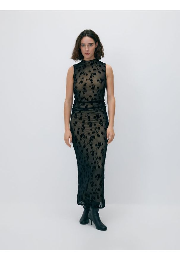 Reserved - Spódnica maxi - czarny. Kolor: czarny. Materiał: dzianina