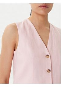 United Colors of Benetton - United Colors Of Benetton Kamizelka 2AGHDJ00G Różowy Slim Fit. Kolor: różowy. Materiał: len #3