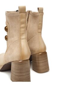 Hispanitas Botki HI254228 Écru. Materiał: lakier, skóra #2