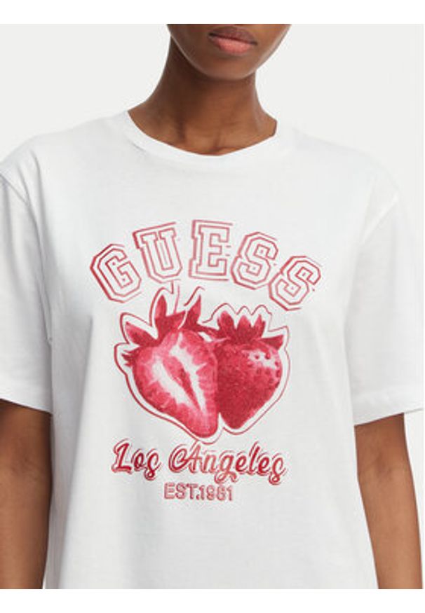Guess T-Shirt V6GI14 K2981 Biały Relaxed Fit. Kolor: biały. Materiał: bawełna