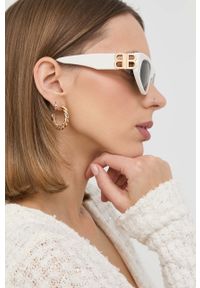 Balenciaga okulary przeciwsłoneczne damskie kolor biały. Kolor: biały #2