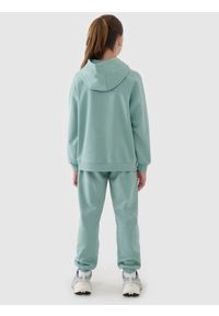 4f - 4F Spodnie dresowe joggery dziewczęce - turkusowe 152 (11-12 lat). Okazja: na co dzień. Kolor: turkusowy. Materiał: dresówka. Wzór: gładki, ze splotem. Sezon: lato. Styl: casual, sportowy #2