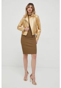 Guess ramoneska damska kolor złoty przejściowa. Okazja: na co dzień. Kolor: złoty. Styl: casual, klasyczny #7