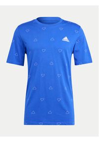 Adidas - adidas T-Shirt Seasonal Essentials Monogram Graphic IU0284 Niebieski Regular Fit. Kolor: niebieski. Materiał: bawełna