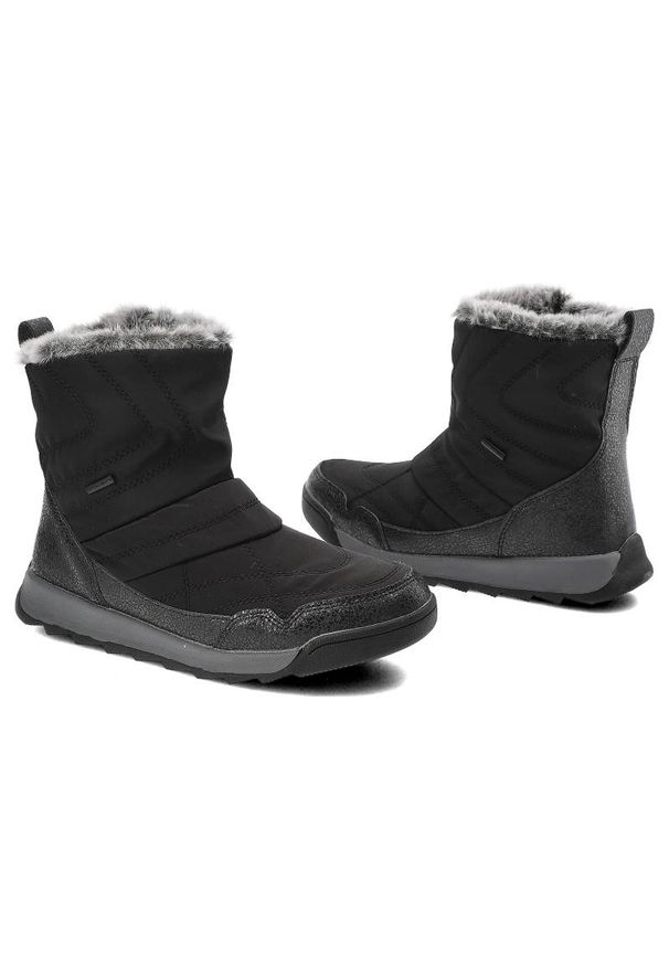Czarne Śniegowce Cross Jeans Ocieplane Buty Damskie. Okazja: na uczelnię. Kolor: czarny. Materiał: skóra ekologiczna, futro, materiał, syntetyk. Szerokość cholewki: normalna. Wzór: aplikacja