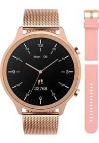 GARETT - Smartwatch Garett Smartwatch damski Garett 5904238485491 różowe złoto bransoleta. Rodzaj zegarka: smartwatch. Kolor: złoty, różowy, wielokolorowy #1