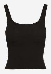 Born2be - Czarny Bawełniany Top z Ozdobnym Tyłem Aderelle. Okazja: na co dzień. Kolor: czarny. Materiał: bawełna. Wzór: aplikacja. Styl: klasyczny, elegancki, casual #7