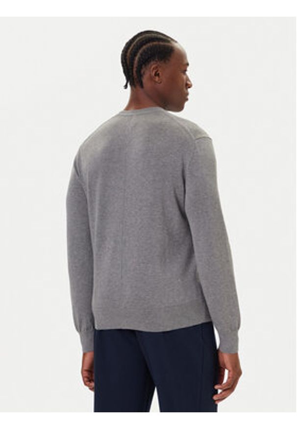 Calvin Klein Sweter LV040BM343 Szary Regular Fit. Kolor: szary. Materiał: bawełna