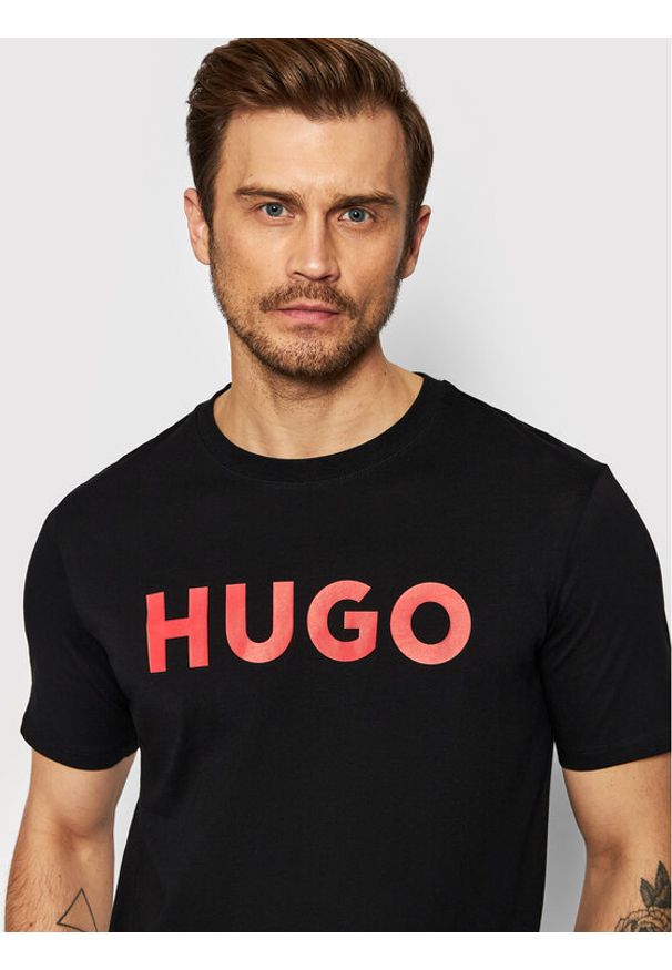 Hugo T-Shirt Dulivio 50467556 Czarny Regular Fit. Kolor: czarny. Materiał: bawełna