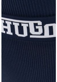 Hugo - HUGO spódnica 50465595 kolor granatowy midi ołówkowa. Kolor: niebieski. Materiał: materiał, dzianina #5