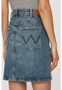 Wrangler - Spódnica jeansowa. Kolor: niebieski. Materiał: jeans #3