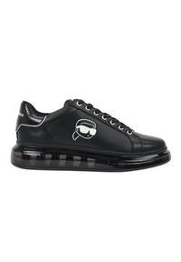 Karl Lagerfeld - KARL LAGERFELD Czarne męskie sneakersy skórzane Kapri Kushion NFT. Okazja: na co dzień. Kolor: czarny. Materiał: skóra #6