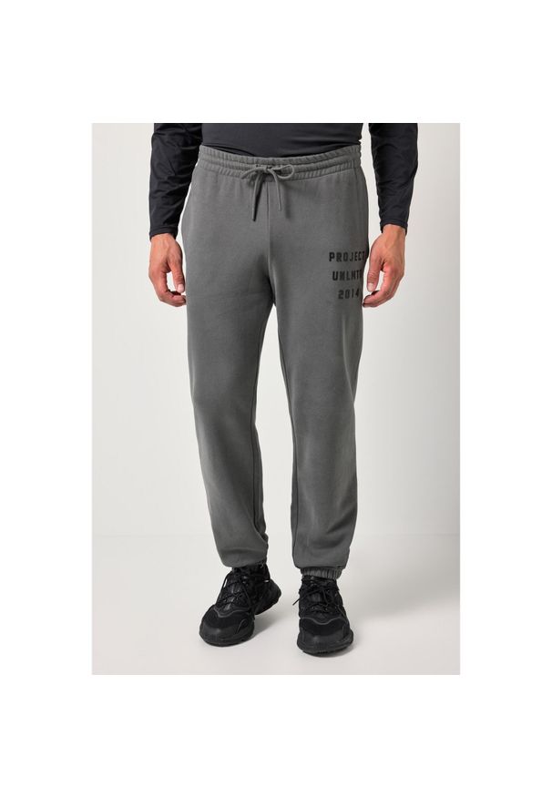 JAY-PI - Męska Spodnie dresowe fitness krój podstawowy do rozm. 7XL. Kolekcja: plus size. Kolor: szary. Materiał: poliester, materiał, bawełna. Sport: fitness