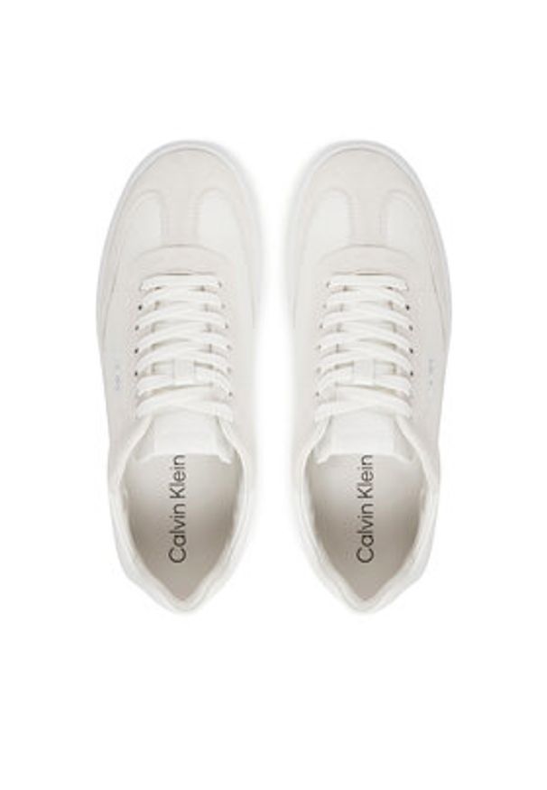 Calvin Klein Sneakersy Cupsole Lace Up - Lth Sue Mix HW0HW02435 Biały. Kolor: biały. Materiał: skóra