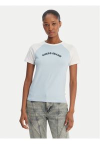 Guess Jeans T-Shirt W6GIB0 J1314 Błękitny Regular Fit. Kolor: niebieski. Materiał: bawełna #1