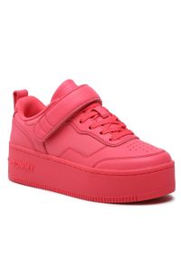Sneakersy Tommy Jeans Velcro Flatform EN0EN02101 Laser Pink TJN. Kolor: różowy. Materiał: skóra