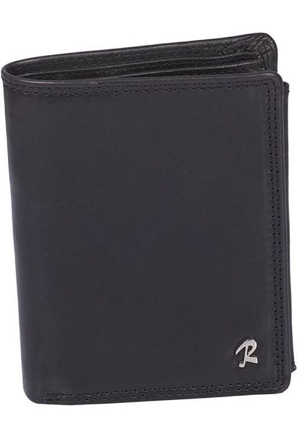 ROVICKY - Klasyczny portfel męski czarny Rovicky 326-CVT BLACK. Kolor: czarny. Materiał: skóra. Wzór: gładki