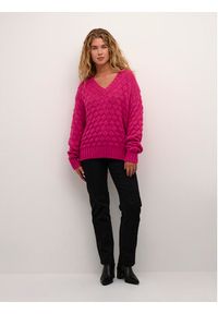 Kaffe Sweter Katinka 10507747 Różowy Loose Fit. Kolor: różowy. Materiał: syntetyk #4