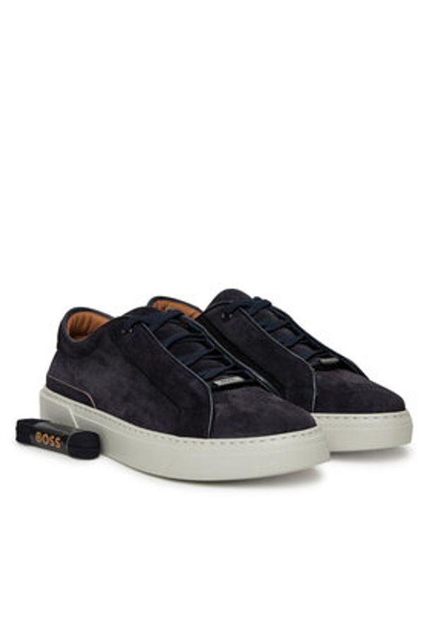BOSS Sneakersy GaryTenn 50534292 Granatowy. Kolor: niebieski. Materiał: zamsz, skóra