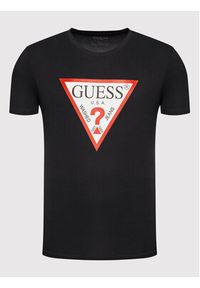 Guess T-Shirt M2YI71 I3Z11 Czarny Slim Fit. Kolor: czarny. Materiał: bawełna