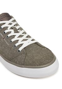 TOMMY HILFIGER - Tommy Hilfiger Tenisówki Th Hi Vulc Low Core Chambray FM0FM05389 Szary. Kolor: szary. Materiał: materiał