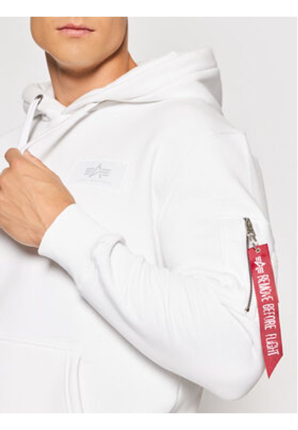 Alpha Industries Bluza Back Print 178318 Biały Regular Fit. Kolor: biały. Materiał: bawełna. Wzór: nadruk
