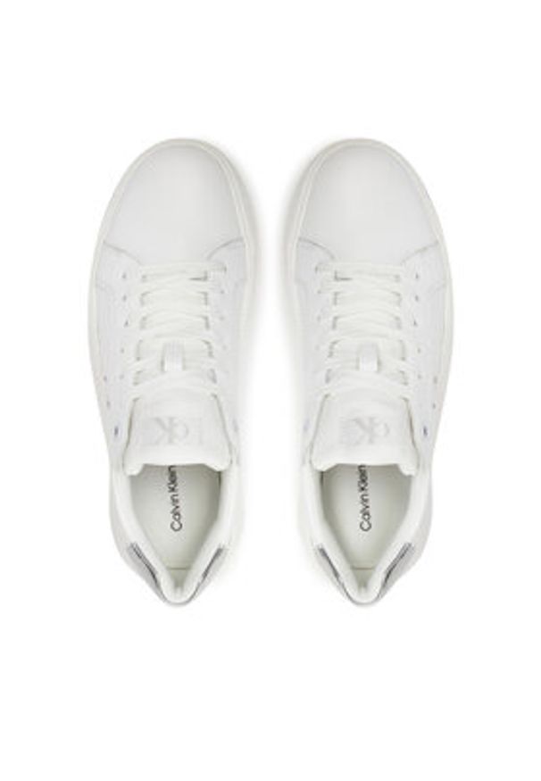 Calvin Klein Jeans Sneakersy Chunky Cupsole Lth Silver YW0YW01876 Biały. Kolor: biały. Materiał: skóra