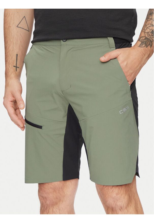 CMP Szorty sportowe 33T6667 Zielony Active Fit. Kolor: zielony. Materiał: syntetyk