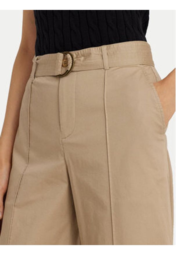 Lauren Ralph Lauren - LAUREN RALPH LAUREN Kuloty 200876606004 Beżowy Wide Leg. Kolor: beżowy. Materiał: bawełna