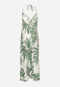 Born2be - Zielona Wiskozowa Sukienka z Motywem Liści Siloressa. Okazja: na co dzień. Kolor: zielony. Materiał: wiskoza. Sezon: lato. Styl: elegancki, casual #6