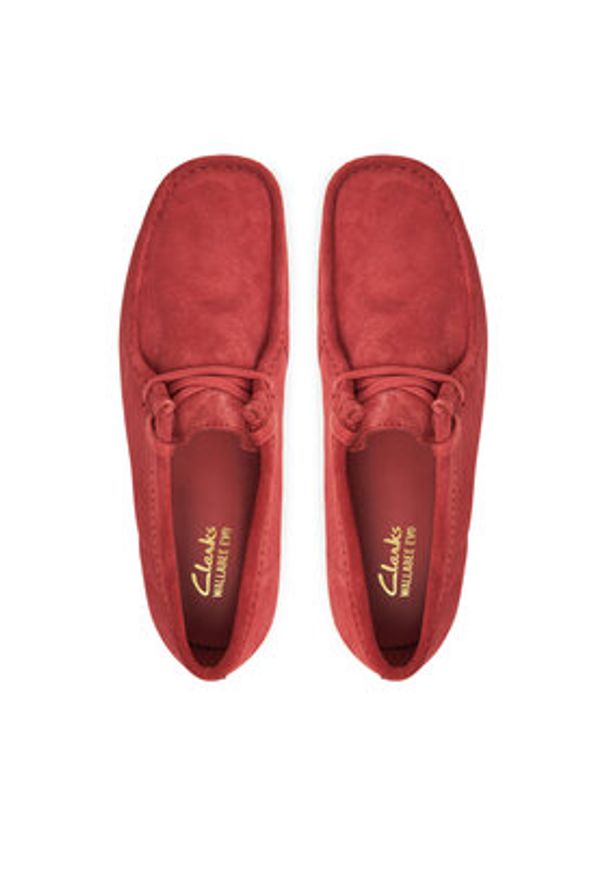 Clarks Półbuty Wallabee 26180921 Czerwony. Kolor: czerwony. Materiał: skóra