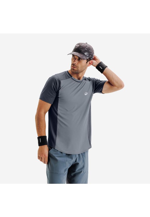 KUIKMA - Koszulka tenisowa męska Kuikma Dry. Kolor: szary. Materiał: tkanina, poliester, elastan, materiał. Sport: tenis
