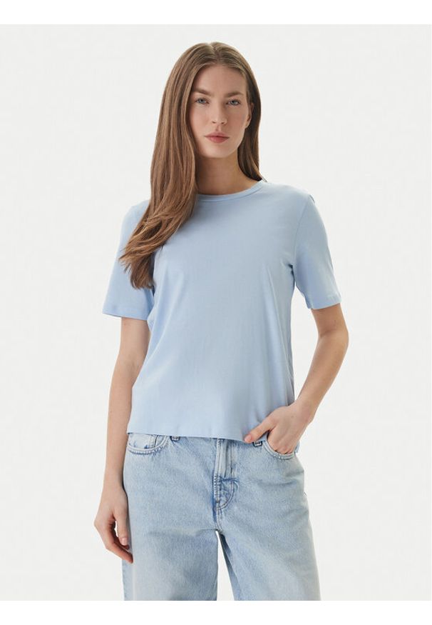 only - ONLY T-Shirt 15270390 Błękitny Regular Fit. Kolor: niebieski. Materiał: bawełna