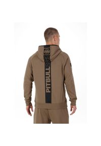 PITBULL - Bluza męska Pitbull rozpinana z kapturem Hermes. Typ kołnierza: kaptur. Kolor: brązowy. Sport: fitness