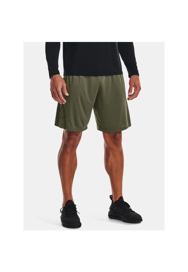 Spodenki fitness męskie Under Armour Tech Graphic. Kolor: zielony. Długość: krótkie. Sport: fitness