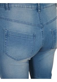 Zizzi Szorty jeansowe O10305H Niebieski Slim Fit. Kolor: niebieski. Materiał: bawełna