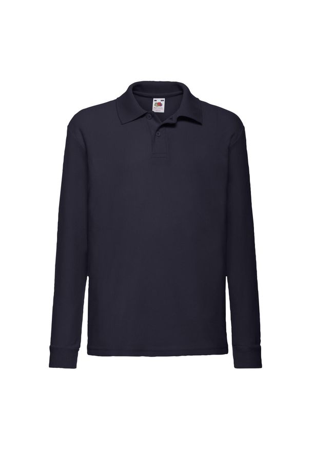 FRUIT OF THE LOOM - Koszulka Polo Z Długim Rękawem Dla Dzieci. Typ kołnierza: polo. Kolor: niebieski. Długość rękawa: długi rękaw. Długość: długie