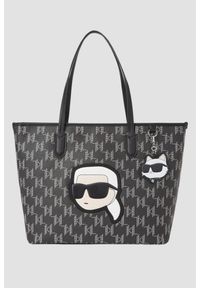 Karl Lagerfeld - KARL LAGERFELD Czarna shopperka Mono Cc Lg Tote. Kolor: czarny. Styl: elegancki #1