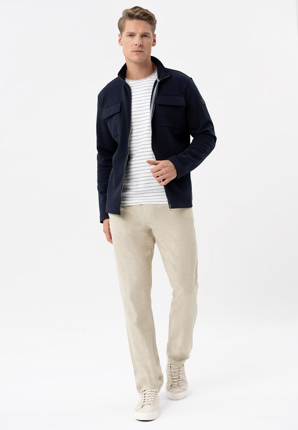 Volcano - Lniane spodnie chinosy, Comfort Fit, R-LINN. Materiał: len. Sezon: lato